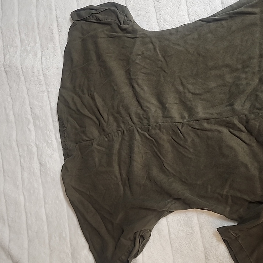 Mango Khaki Button-Down Jumpsuit - image 7